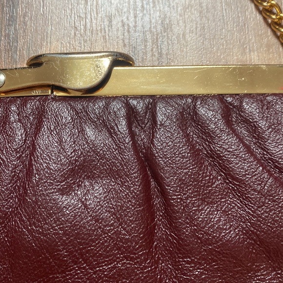 Vintage HL Harry Levine Burgundy Leather Clutch - Picture 3 of 16
